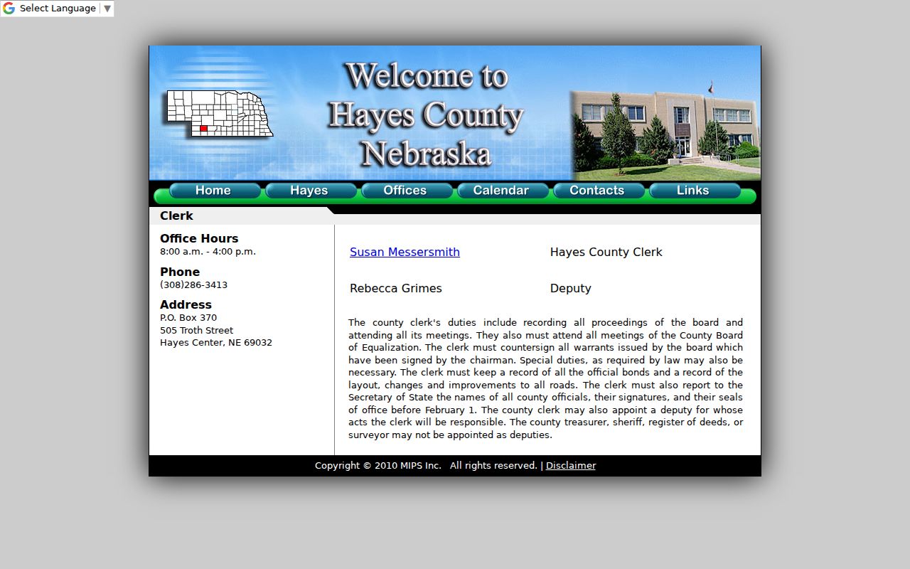 Hayes County criminal records clerk contact page